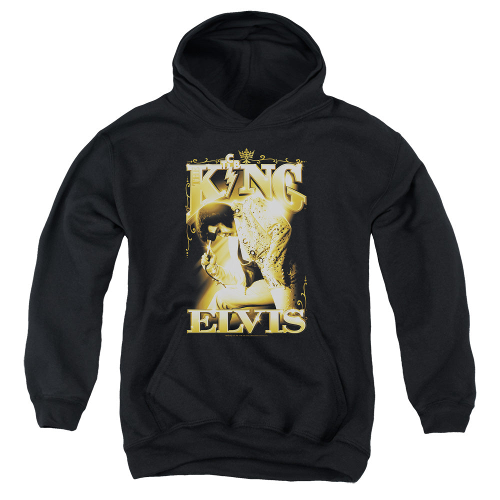Elvis Presley the King Kids Youth Hoodie Black Officially Licensed