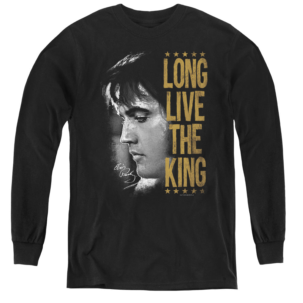 Elvis Presley Long Live the King Long Sleeve Kids Youth T Shirt Black Officially Licensed