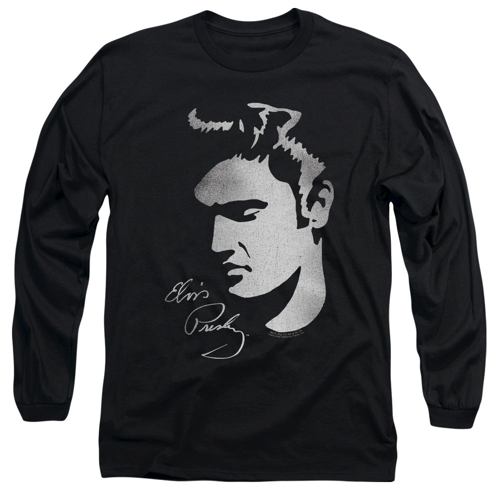 Elvis Presley Simple Face Mens Long Sleeve Shirt Black Officially Licensed Officially Licensed