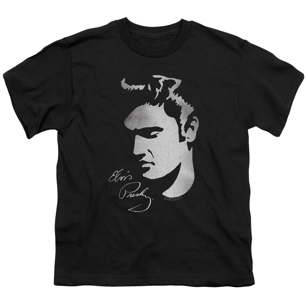 Elvis Presley Simple Face Kids Youth T Shirt Black Officially Licensed