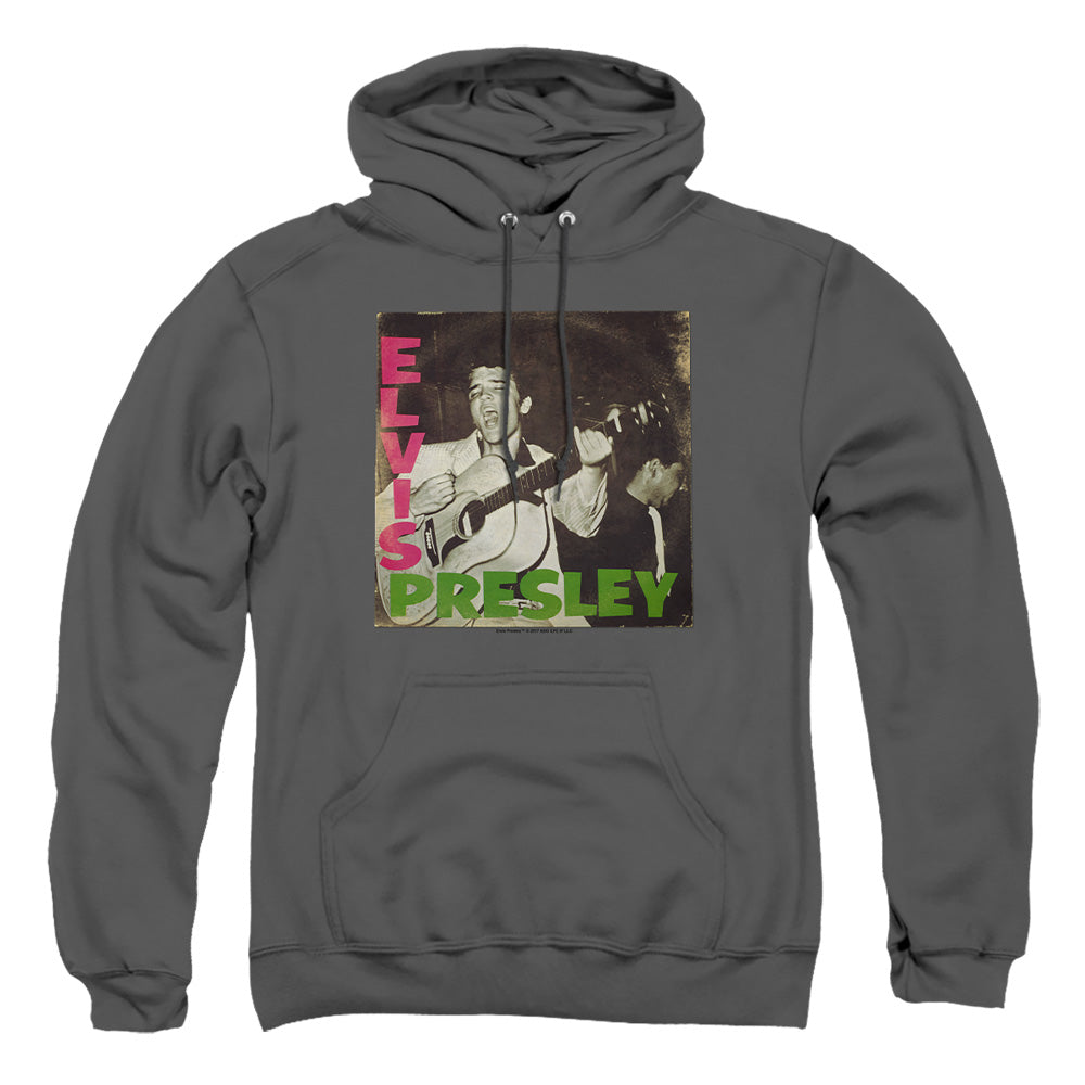 Elvis Presley First Lp Mens Hoodie Charcoal Officially Licensed