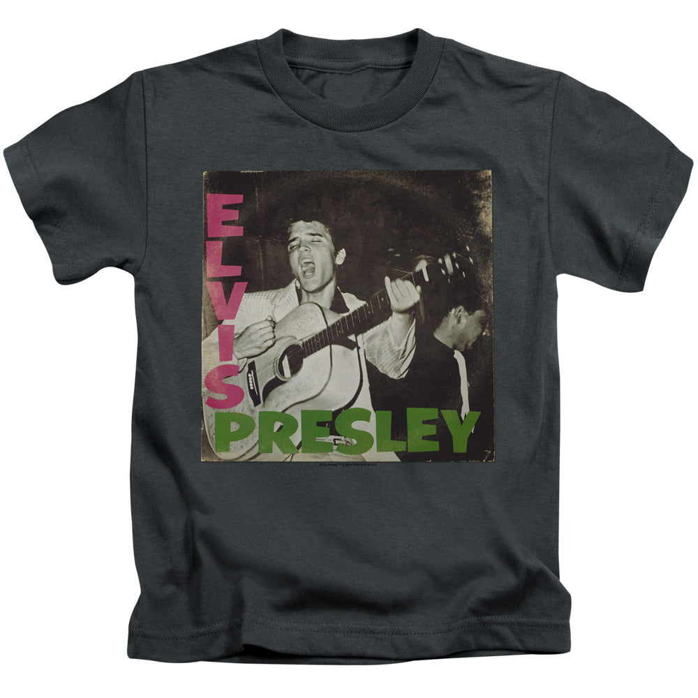 Elvis Presley First Lp Juvenile Kids Youth T Shirt Charcoal Officially Licensed