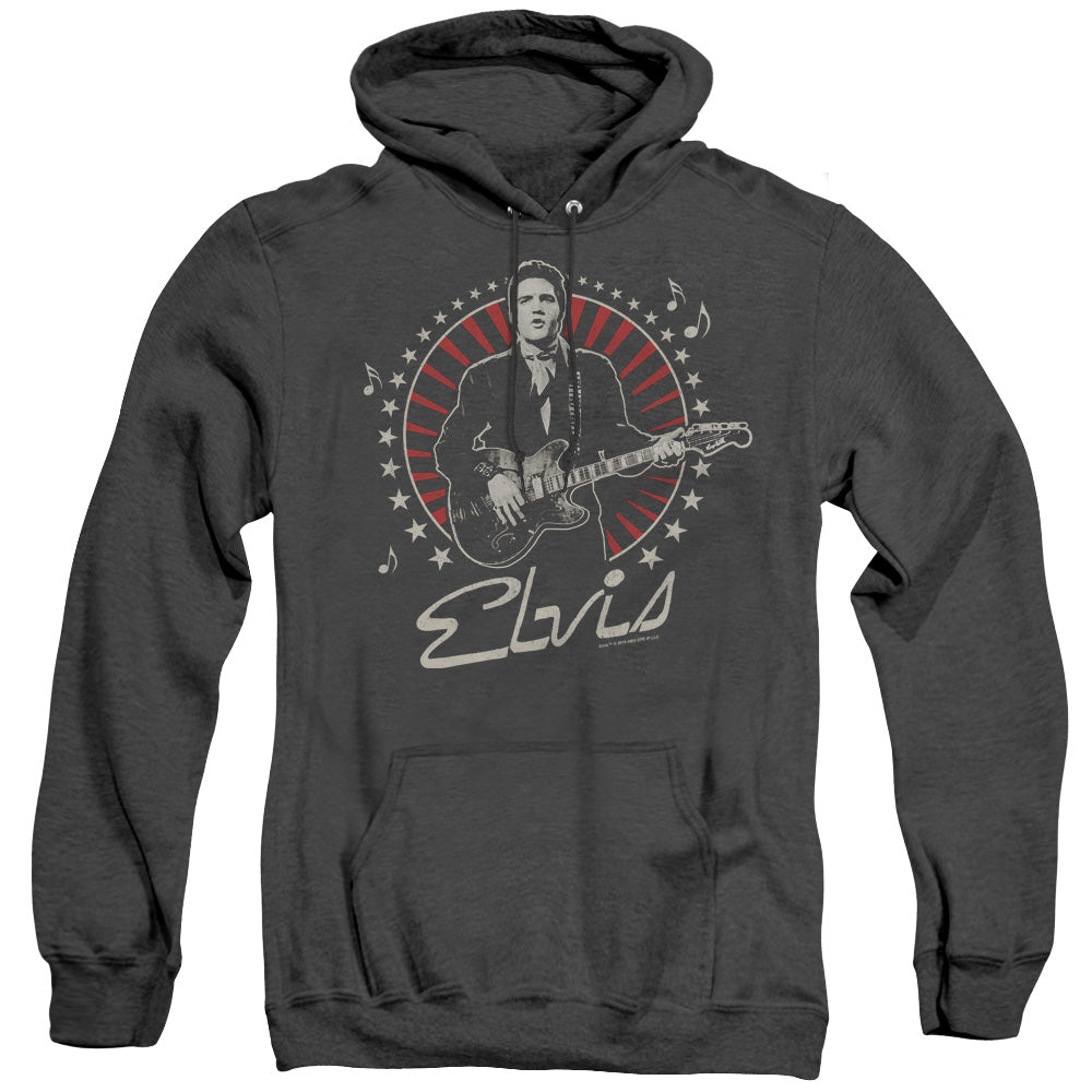 Elvis Presley Stars Mens Heather Hoodie Black Officially Licensed