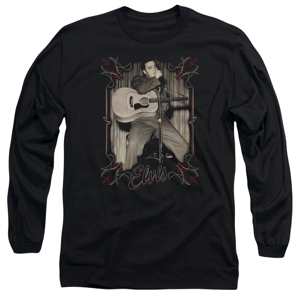 Elvis Presley Elvis Pinstripes Mens Long Sleeve Shirt Black Officially Licensed Officially Licensed