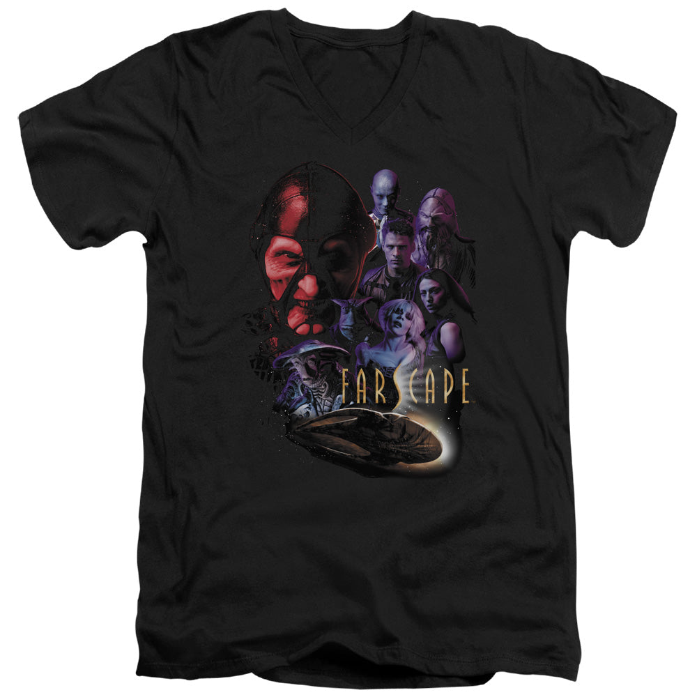 Farscape Criminally Epic Mens Slim Fit V-Neck T Shirt Black