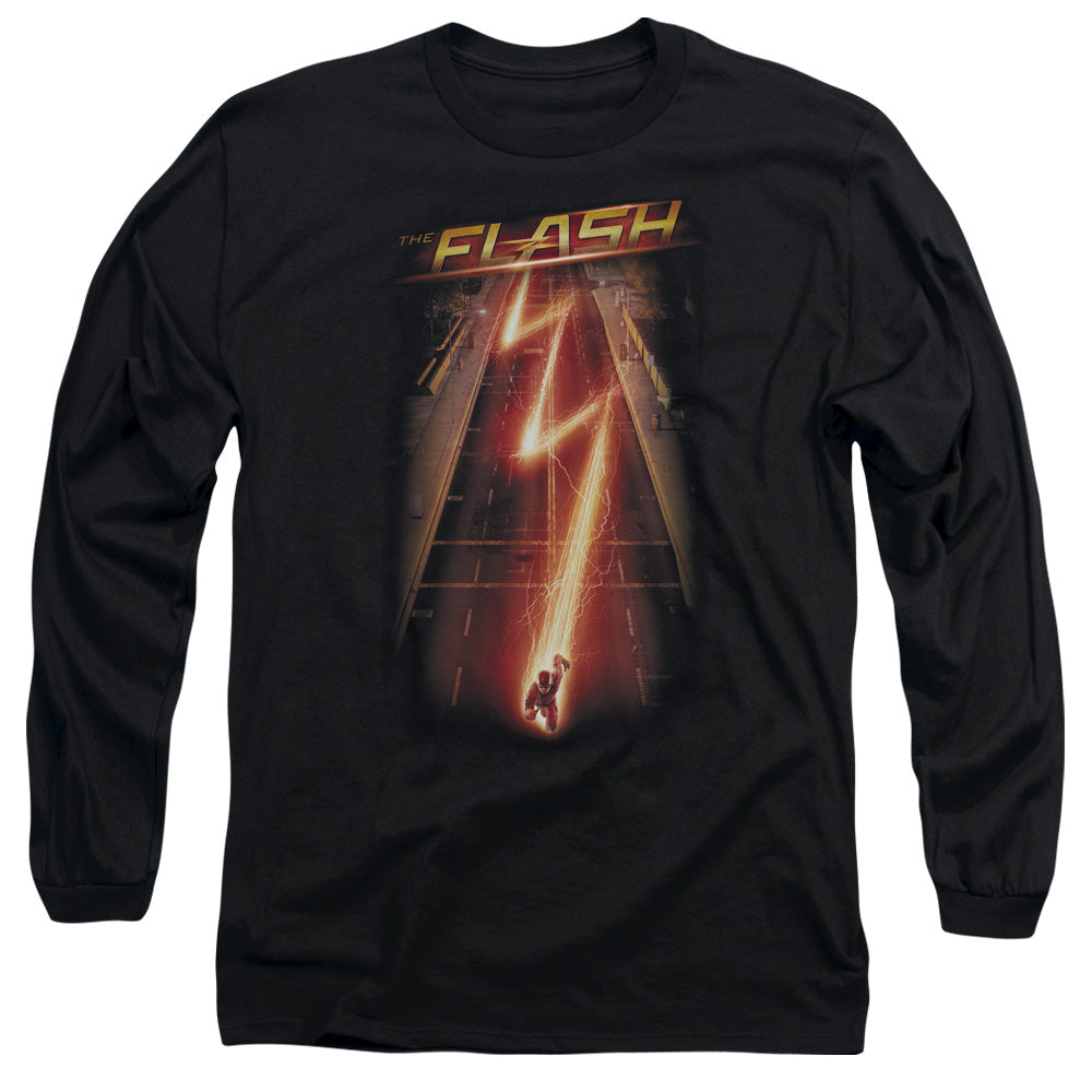 The Flash Flash Ave Mens Long Sleeve Shirt Black Officially Licensed