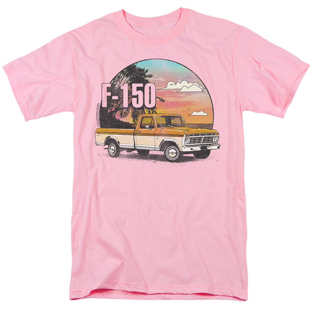 Ford Bronco F150 At The Beach Mens T Shirt Pink Officially Licensed