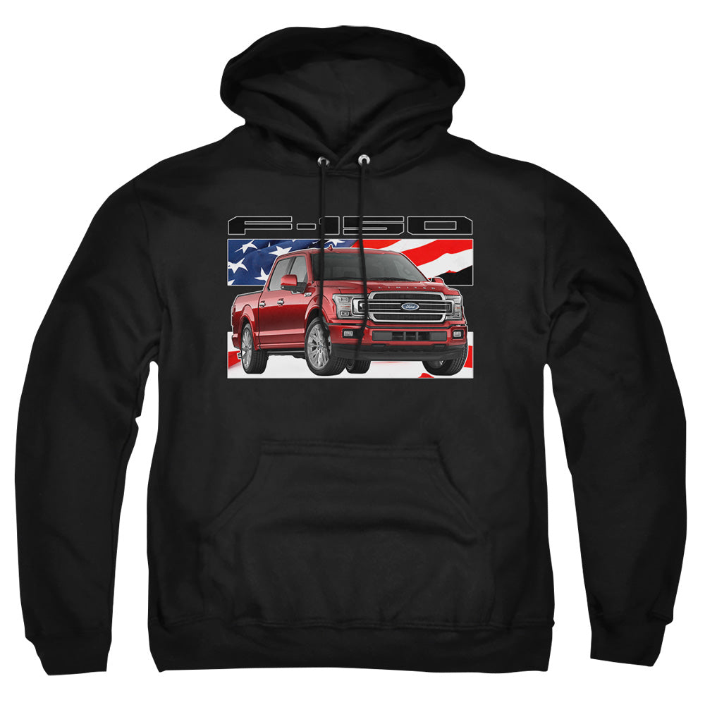Ford Trucks F 150 Flag Mens Hoodie Black