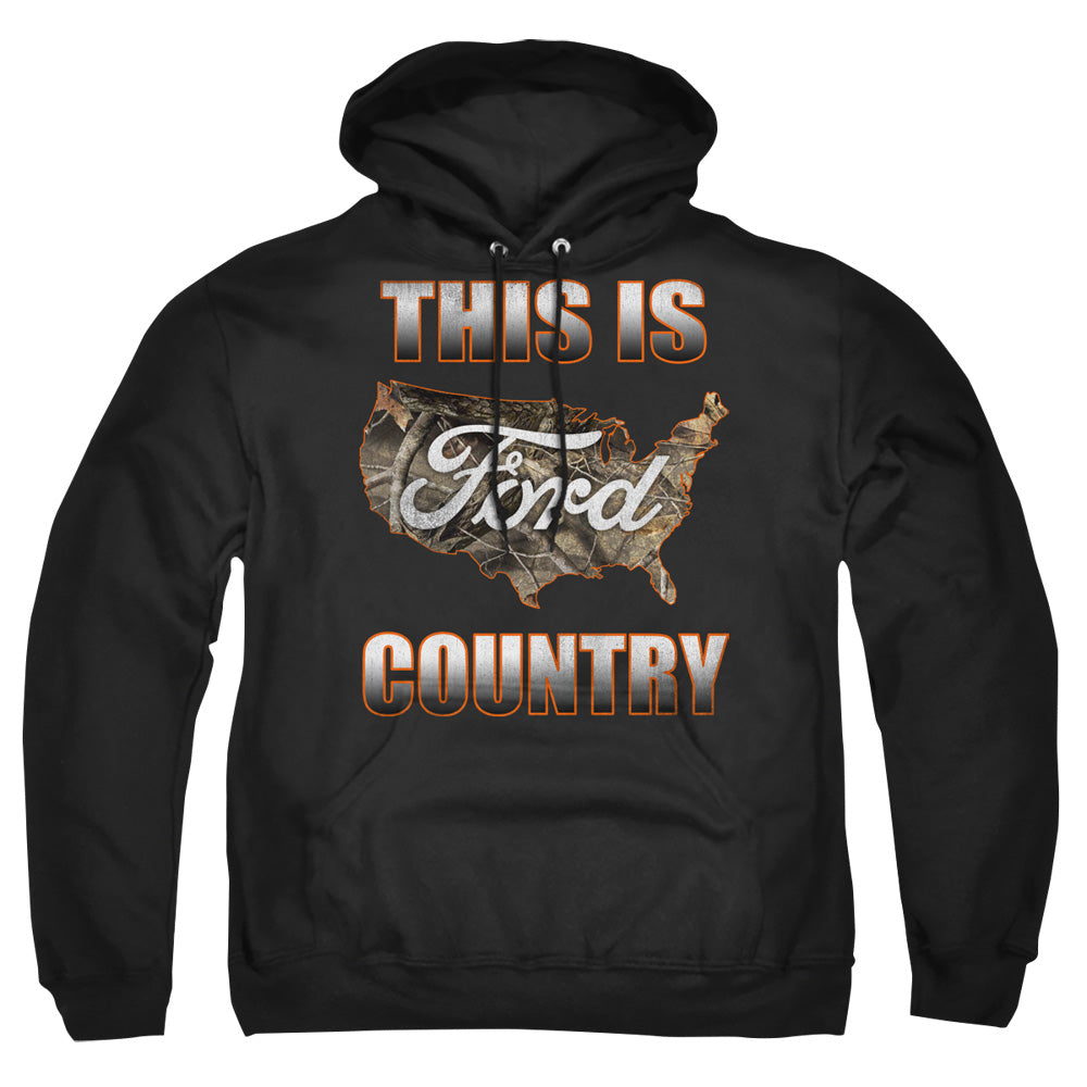 Ford Go Further Orange Camo Mens Hoodie Black Officially Licensed
