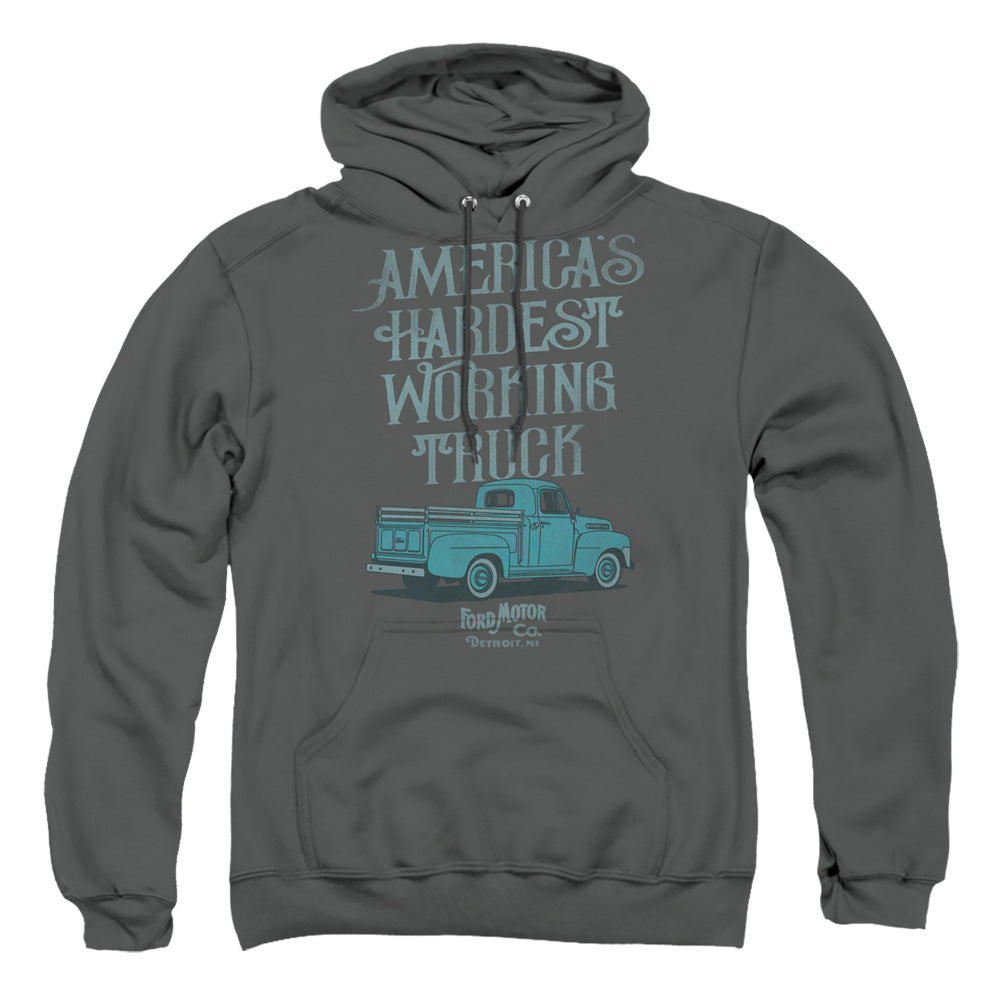 Ford Vintage America'S Hardest Working Truck Mens Hoodie Charcoal Officially Licensed