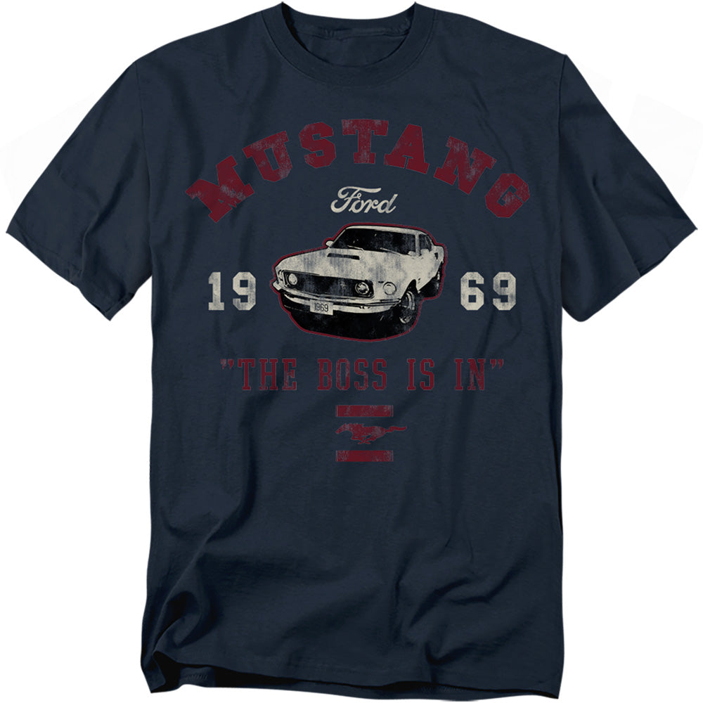 Ford Mustang Mustang The Boss Is In Mens T Shirt Navy Officially Licensed
