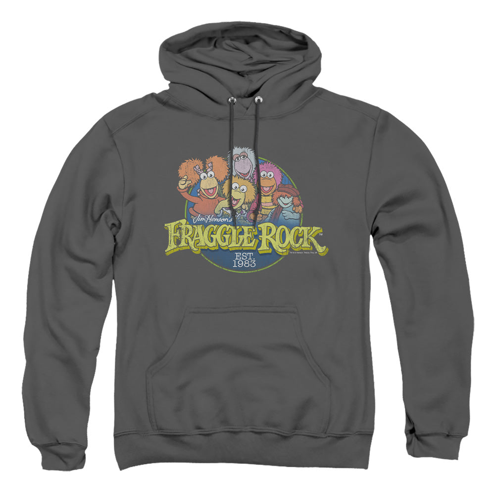 Fraggle Rock Circle Logo Mens Hoodie Charcoal