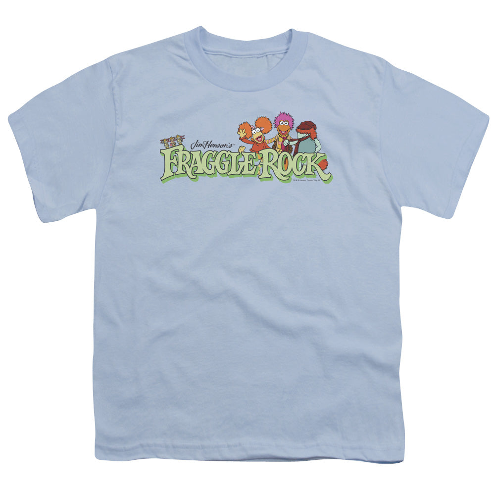 Fraggle Rock Leaf Logo Kids Youth T Shirt Light Blue