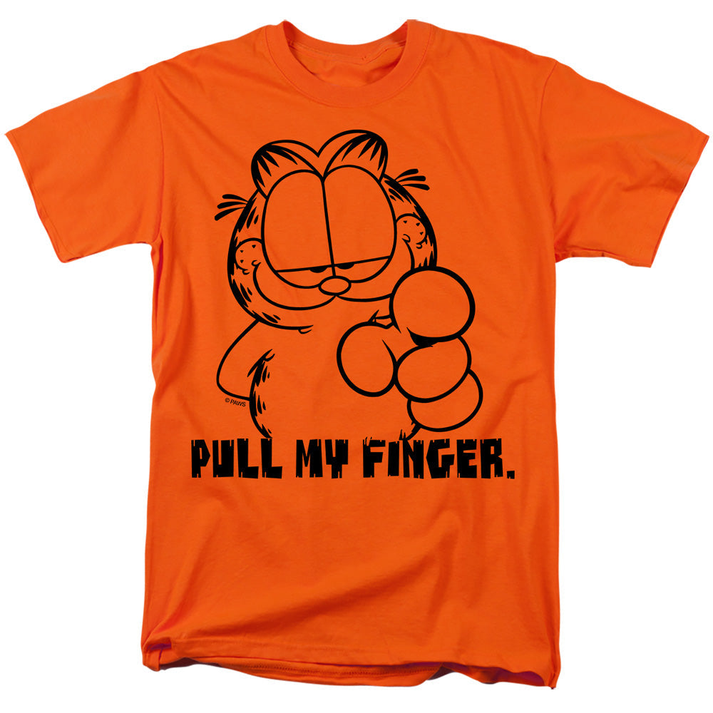 Garfield Pull My Finger Mens T Shirt Orange Officially Licensed