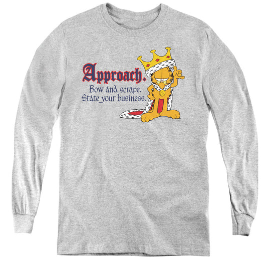 Garfield State Your Business Long Sleeve Kids Youth T Shirt Athletic Heather