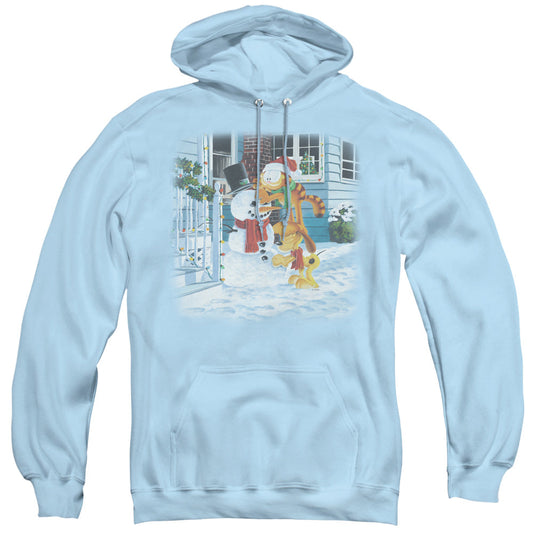 Garfield Snow Fun Mens Hoodie Light Blue