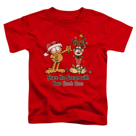Garfield Share the Season Toddler Kids Youth T Shirt Red