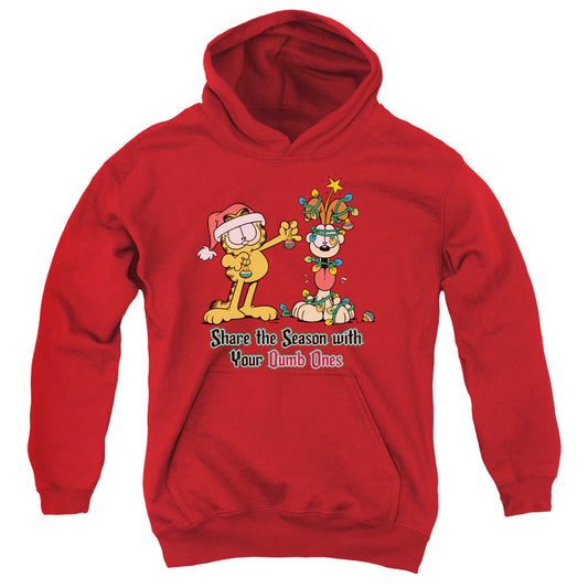 Garfield Share the Season Kids Youth Hoodie Red