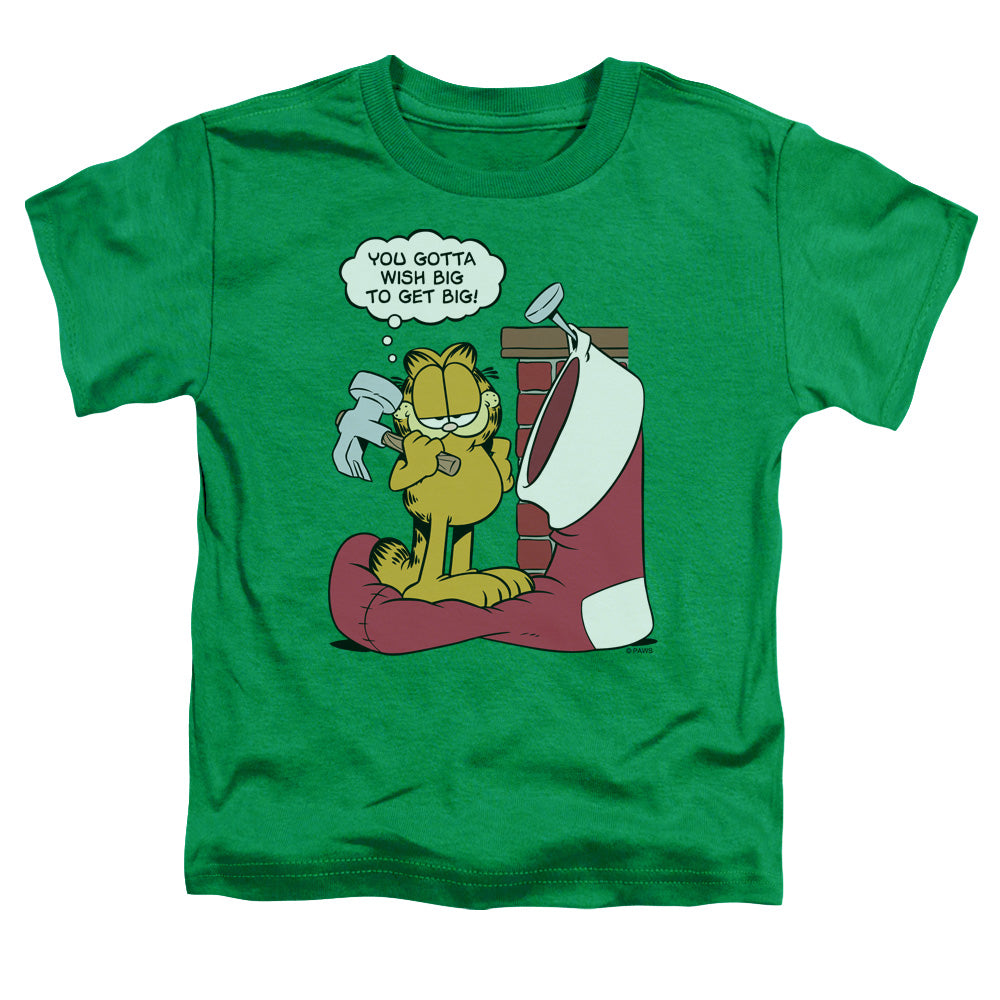 Garfield Wish Big Toddler Kids Youth T Shirt Kelly Green