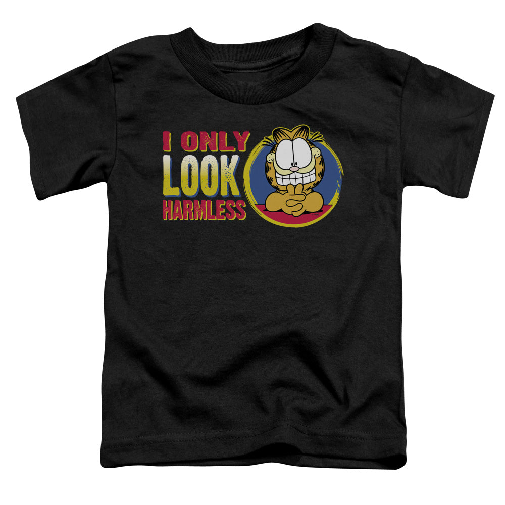 Garfield I Only Look Harmless Toddler Kids Youth T Shirt Black