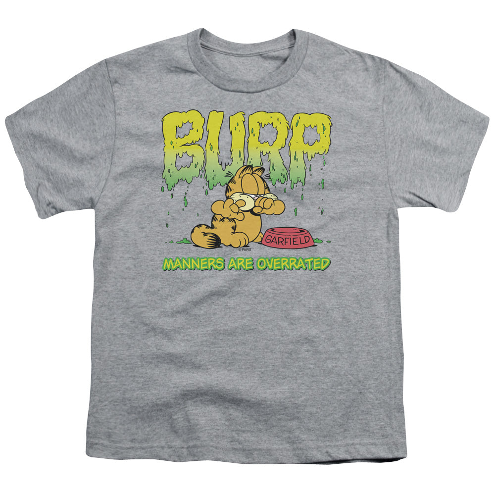 Garfield Manners Kids Youth T Shirt Athletic Heather