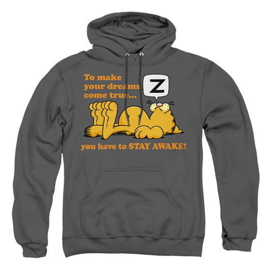 Garfield Stay Awake Mens Hoodie Charcoal