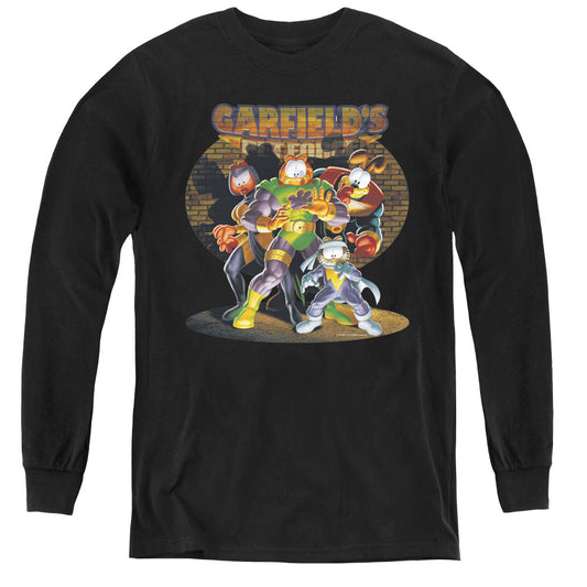 Garfield Spotlight Long Sleeve Kids Youth T Shirt Black