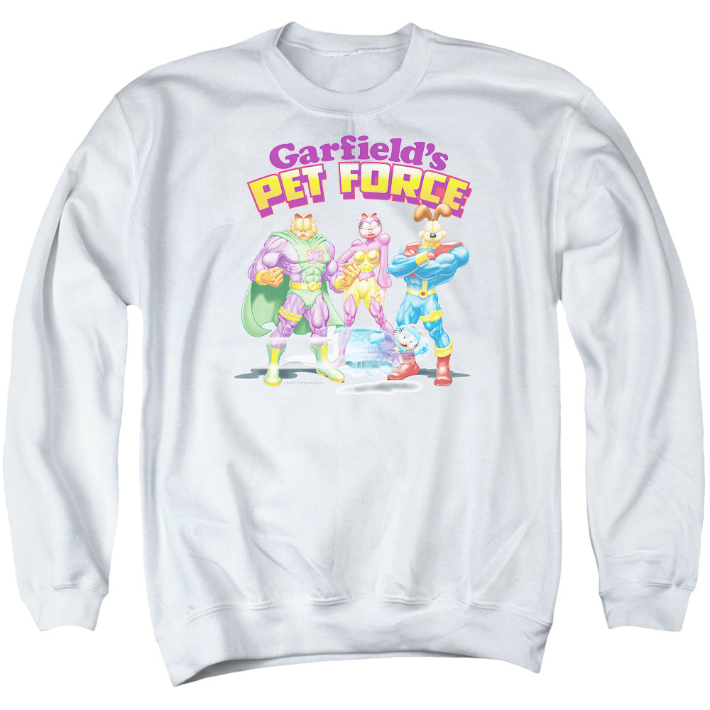 Garfield Heroes Await Mens Crewneck Sweatshirt White