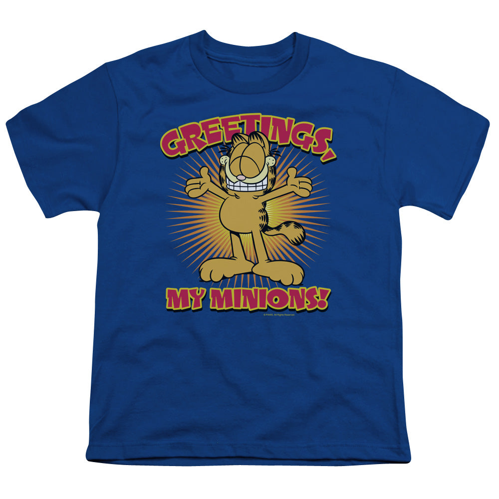 Garfield Minions Kids Youth T Shirt Royal Blue