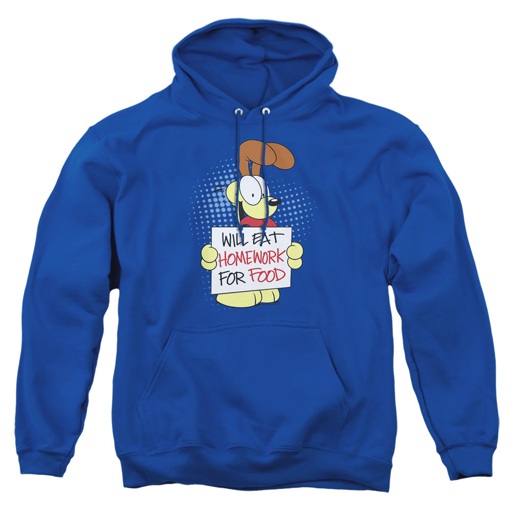 Garfield Will Eat Homework Mens Hoodie Royal Officially Licensed