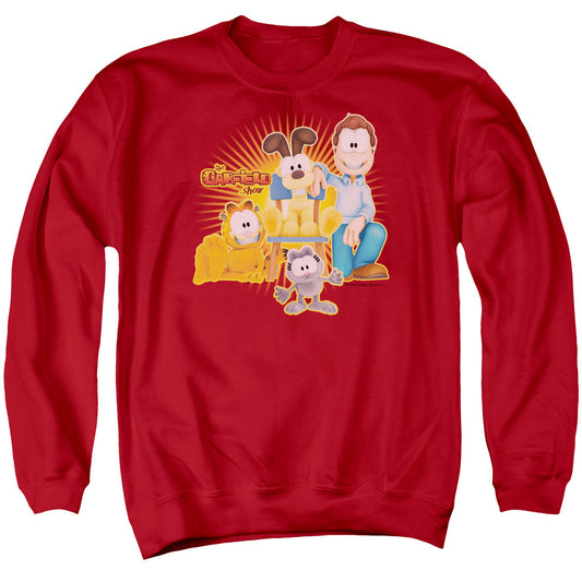 Garfield Say Cheese Mens Crewneck Sweatshirt Red