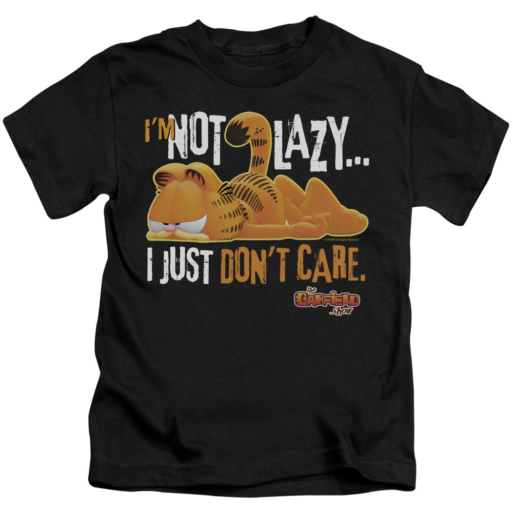 Garfield Not Lazy Juvenile Kids Youth T Shirt Black