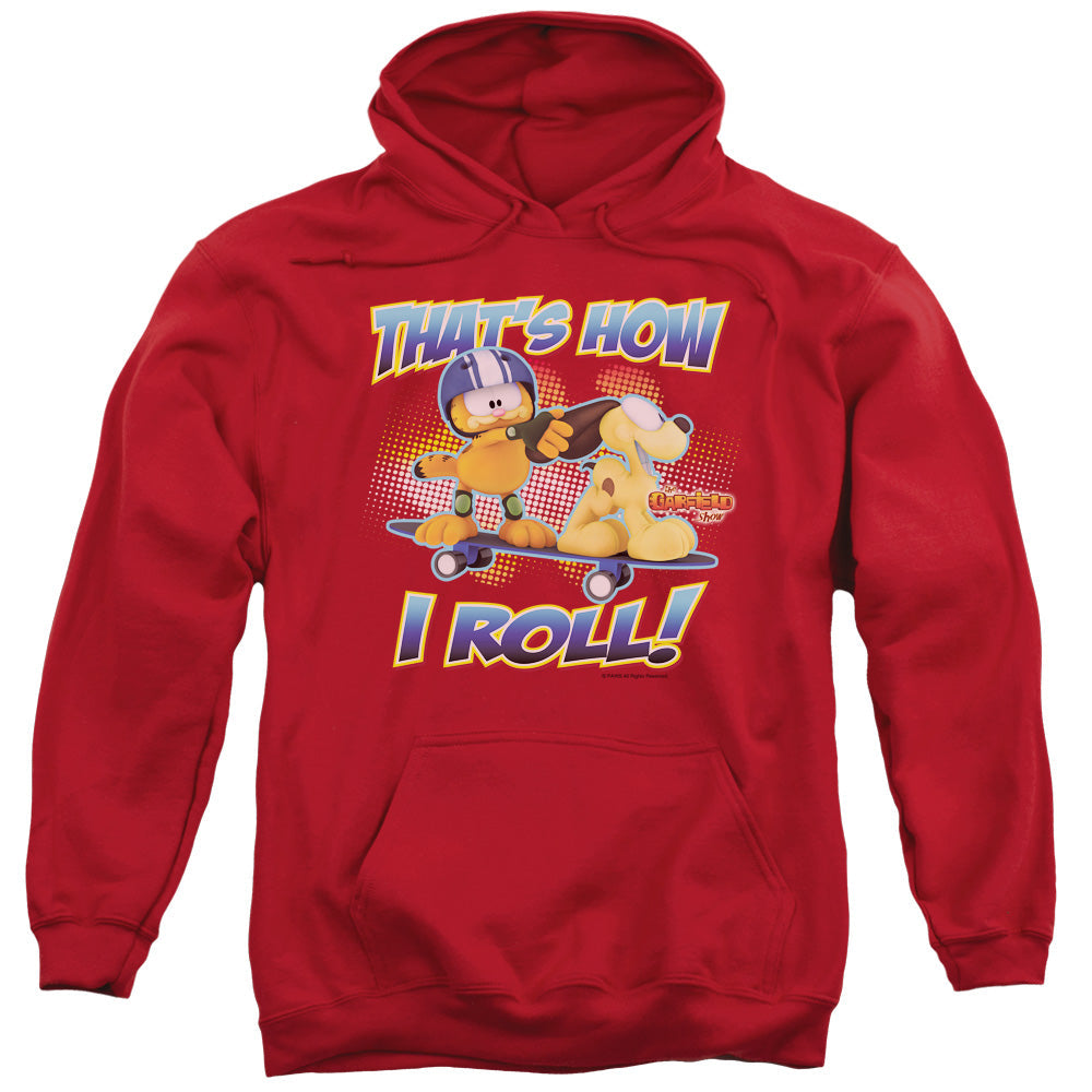 Garfield How I Roll Mens Hoodie Red