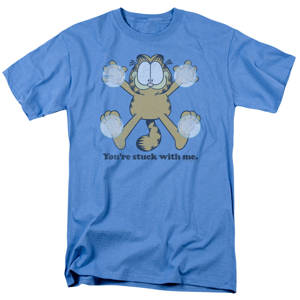 Garfield Stuck Mens T Shirt Carolina Blue Officially Licensed