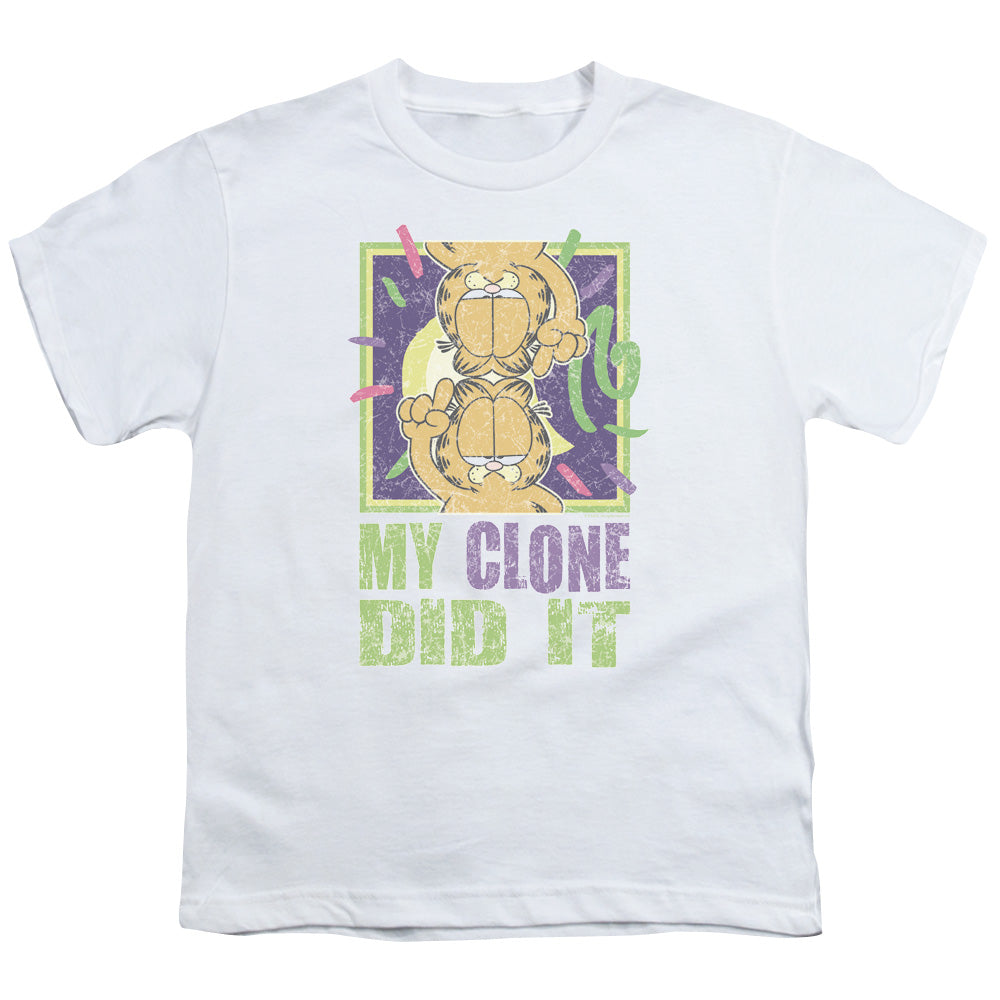 Garfield My Clone Did It Kids Youth T Shirt White