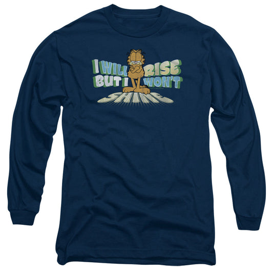 Garfield Rise Not Shine Mens Long Sleeve Shirt Navy Officially Licensed