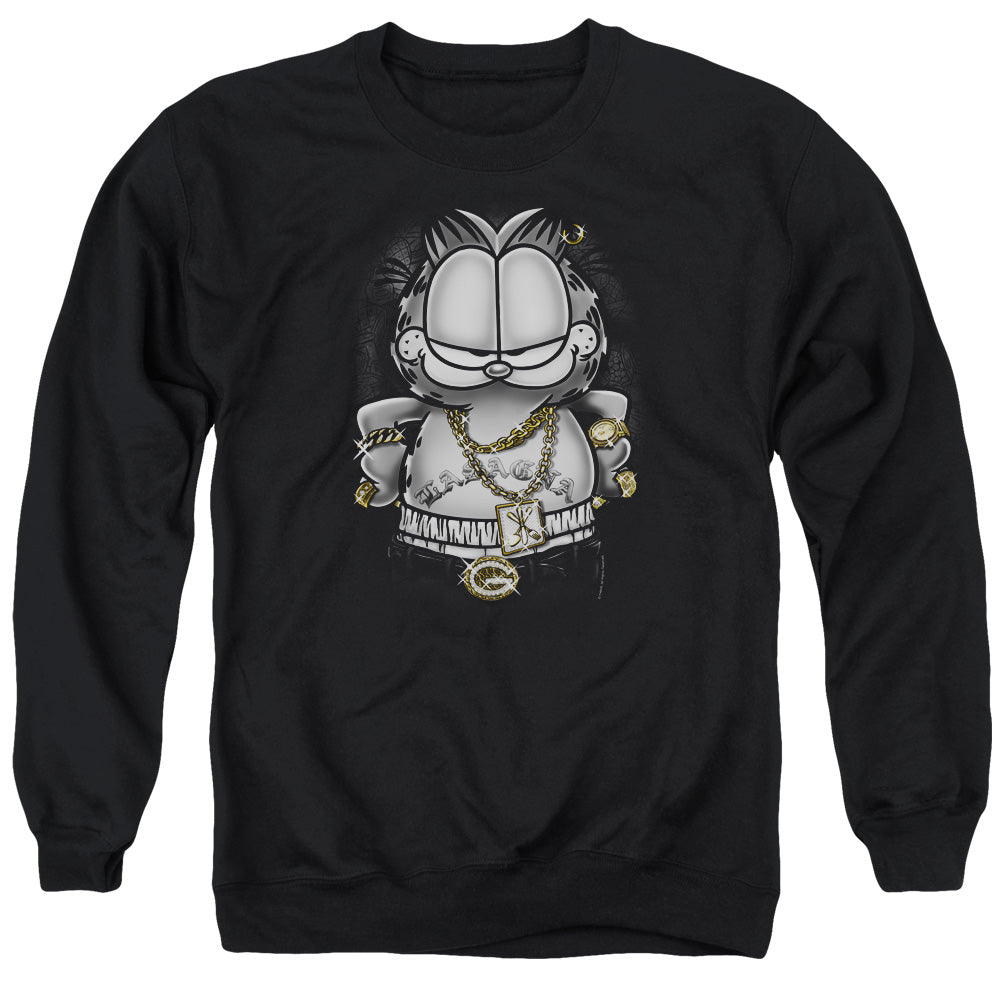 Garfield Lasagna For Life Mens Crewneck Sweatshirt Black