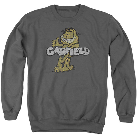 Garfield Retro Garf Mens Crewneck Sweatshirt Charcoal