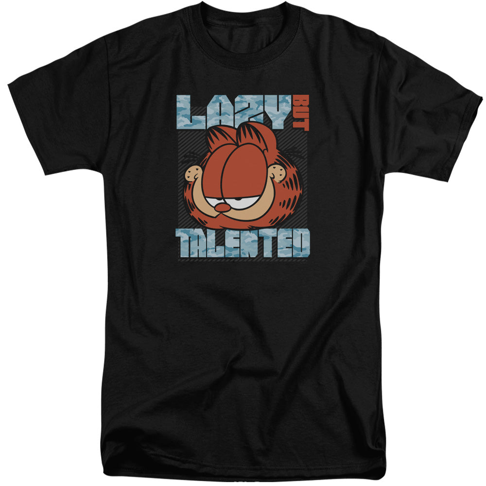 Garfield Lazy But Talented Mens Tall T Shirt Black Officially Licensed