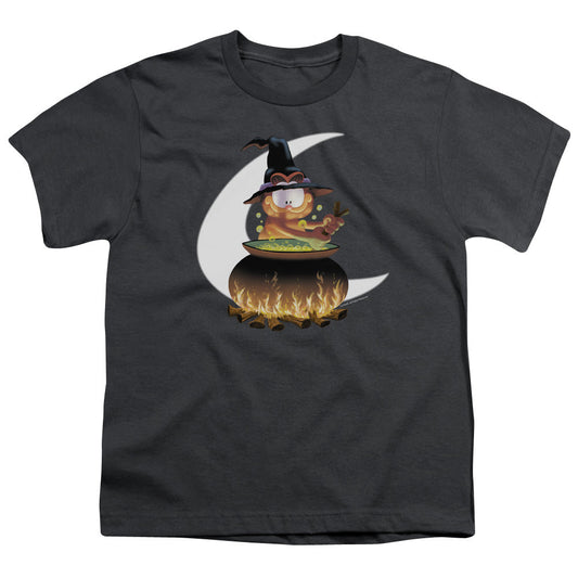 Garfield Stir the Pot Kids Youth T Shirt Charcoal