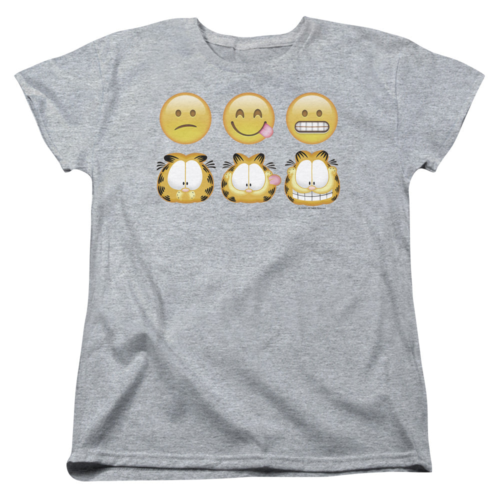 Garfield Emojis Womens T Shirt Athletic Heather