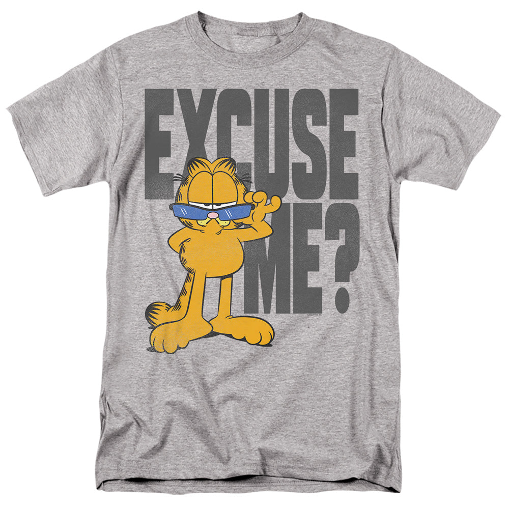 Garfield Excuse Me? Mens T Shirt Athletic Heather Officially Licensed
