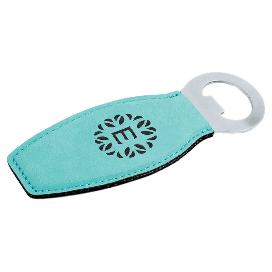 Rounded Leatherette Bottle Opener with Magnet