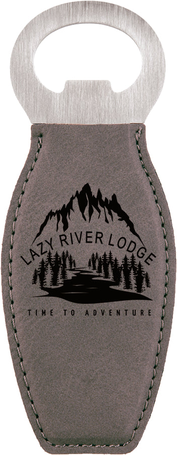 Rounded Leatherette Bottle Opener with Magnet