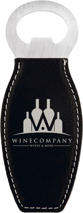 Rounded Leatherette Bottle Opener with Magnet