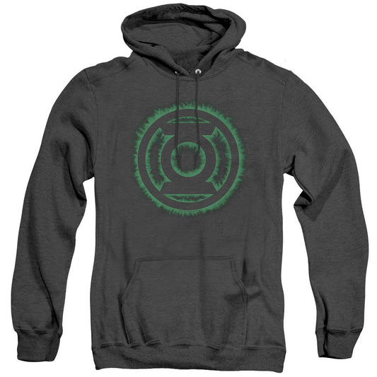 Green Lantern Green Flame Logo Heather Mens Hoodie Black Officially Licensed