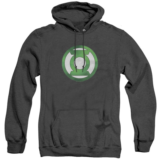 Green Lantern Green Chrome Logo Heather Mens Hoodie Black Officially Licensed