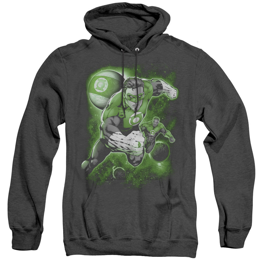Green Lantern Lantern Planet Mens Heather Hoodie Black Officially Licensed