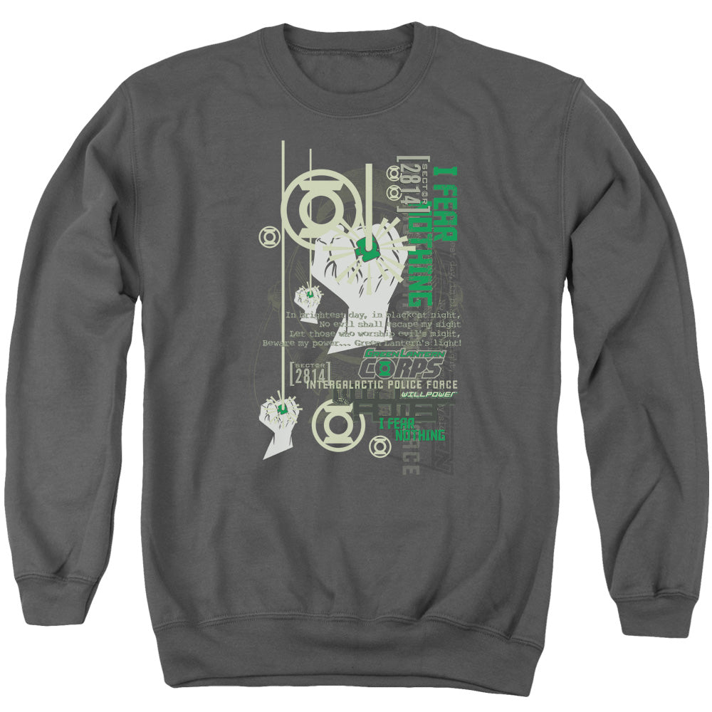 Green Lantern Core Strength Mens Crewneck Sweatshirt Charcoal
