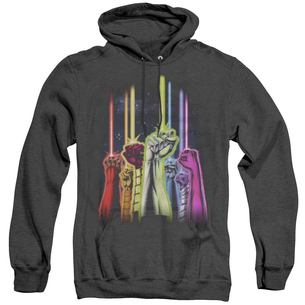Green Lantern Rainbow Corps Mens Heather Hoodie Black Officially Licensed